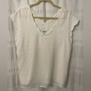 White Scalloped Blouse Size L